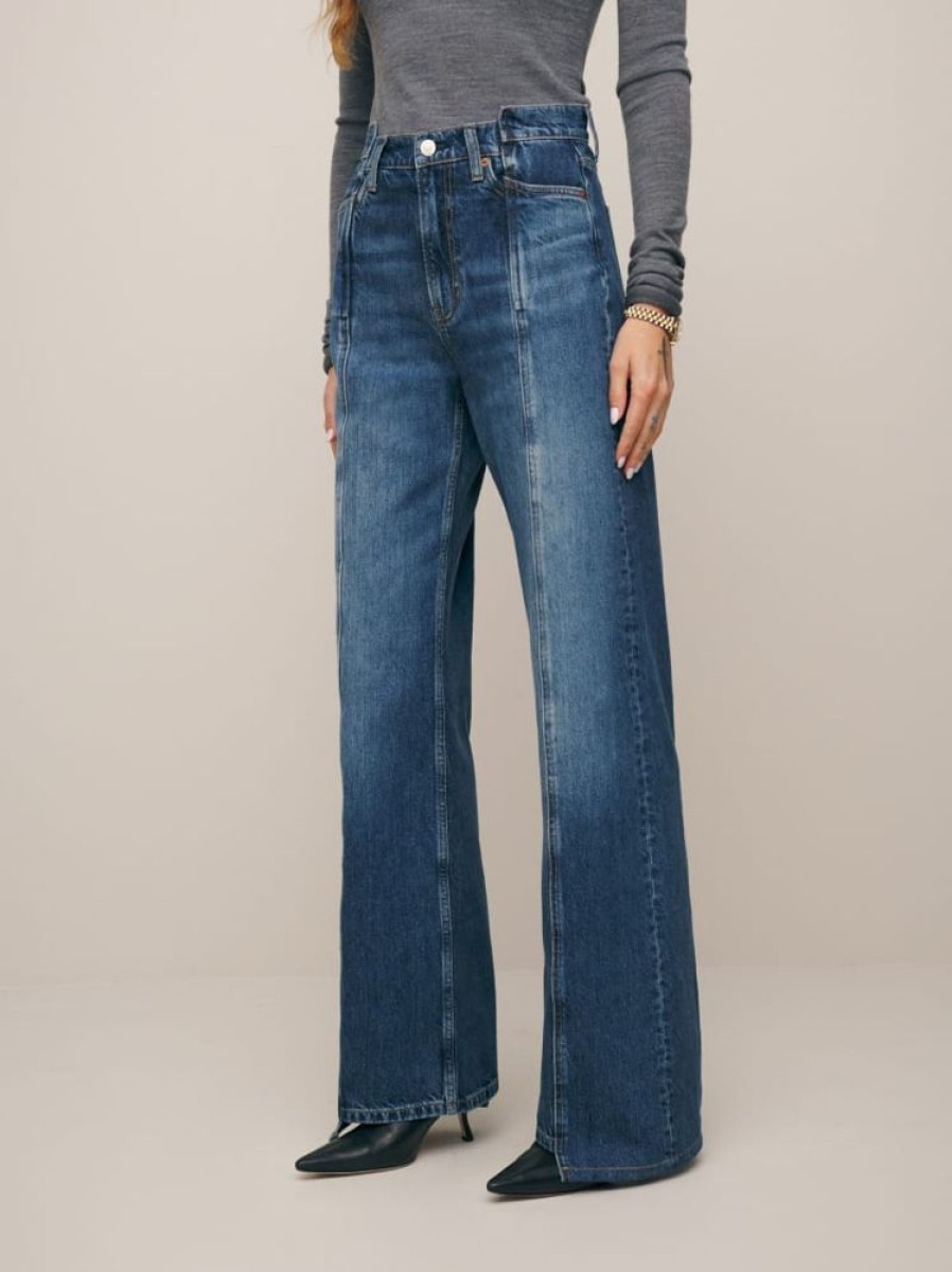 Reformation Cary High Rise Slouchy Wide Leg Jeans New