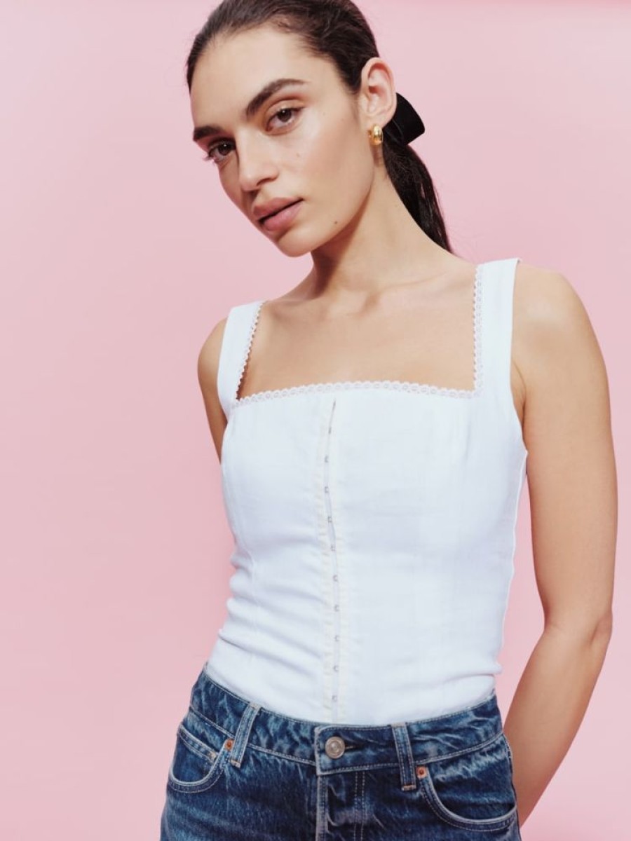 Reformation Tagliatelle Linen Top Online