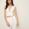 Reformation Sofia Cropped Linen Vest Best